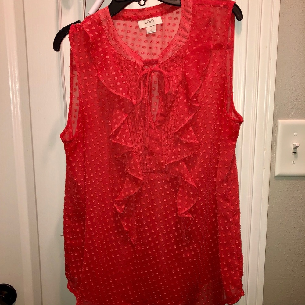 Loft Coral sheer tank, Medium